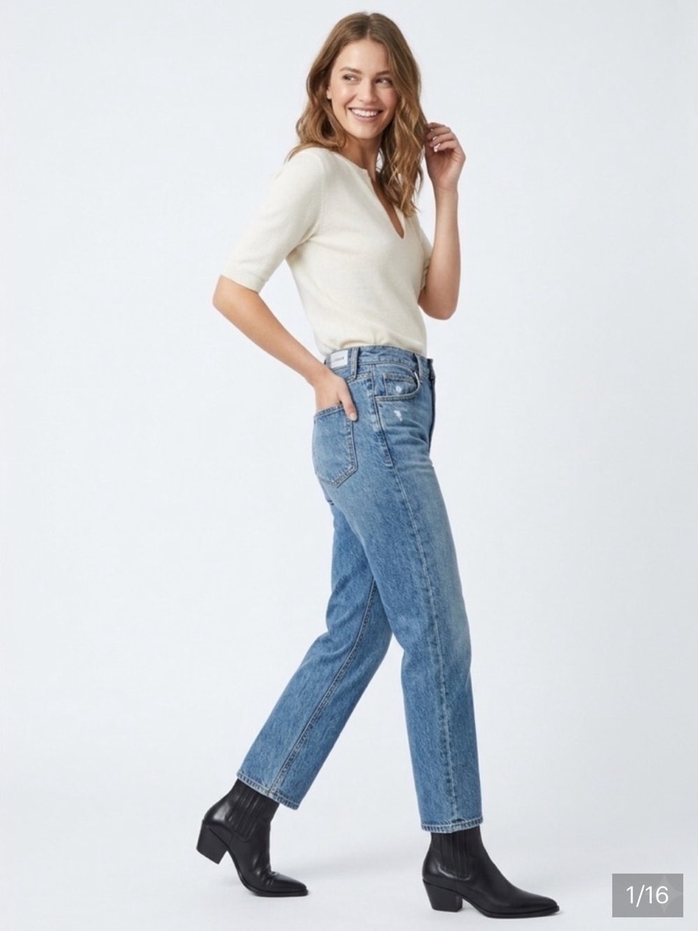 SLVRLAKE London Crop Straight Leg Jeans King Canyon Size 30